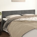 vidaXL Têtes de lit 2 Pièces Gris foncé 100x5x78/88 cm Velours