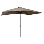 vidaXL Parasol avec LED et mât en acier Taupe 2x3 m