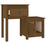 vidaXL Tables de chevet 2 Pièces Marron miel 79 5x38x65 5 cm Pin solide