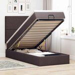 vidaXL Lit ottoman avec matelas marron foncé 100x200 cm tissu
