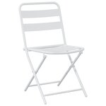 vidaXL Ensemble Bistro pliant 3 pièces Blanc Acier