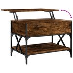 vidaXL Table basse chêne fumé 70x50x50 cm bois d'ingénierie et métal
