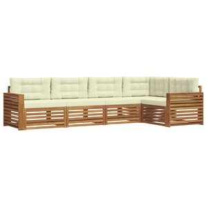 vidaXL Ensemble de canapés d'extérieur 5 pc Naturel et Crème