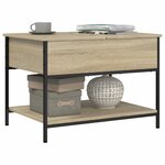 vidaXL Table basse chêne sonoma 70x50x50 cm bois d'ingénierie et métal
