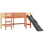 vidaXL Lit mezzanine enfants avec tour blanc/noir 80x200cm pin massif