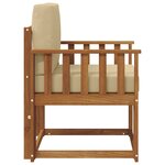 vidaXL Canapé d’extérieur Bois d'acacia massif et polyester Naturel