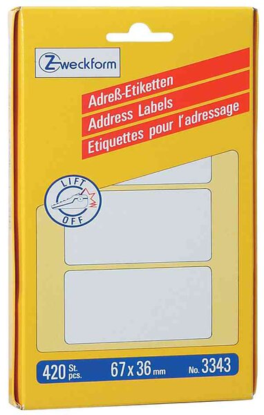 Étui de 80 étiquettes pr l'adressage, 148 x 103 mm avery zweckform