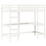 vidaXL Lit superposé avec bureau blanc 90x190 cm bois de pin massif