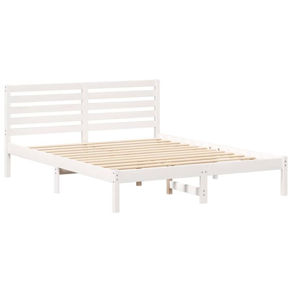 vidaXL Cadre de lit Blanc 160 x 200 cm Bois massif en pin