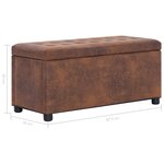 vidaXL Pouf de rangement 87 5 cm Marron Similicuir daim