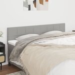 vidaXL Têtes de lit 2 Pièces Gris clair 80x5x78/88 cm Tissu