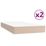 vidaXL Sommier à lattes de lit avec matelas Cappuccino 200x200 cm