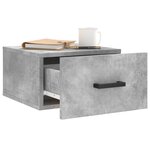 vidaXL Table de chevet murale gris béton 35x35x20 cm