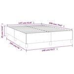 vidaXL Cadre de lit sans matelas gris foncé 137x190 cm velours