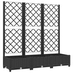 vidaXL Jardinière avec treillis Noir 120x40x121 5 cm PP