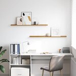 vidaXL Étagère Murale 2 Pièces Beige 115 x 9 x 3 cm Bois d'ingénierie