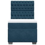 vidaXL Sommier à lattes de lit avec matelas bleu 80x200 cm velours
