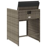 vidaXL Chaises de jardin avec coussins lot de 4 gris résine tressée