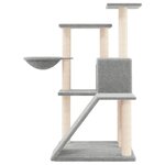 vidaXL Arbre à chat avec griffoirs en sisal Gris clair 94 cm