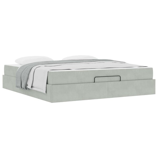 vidaXL Cadre de lit avec matelas avec matelas 2 Pièces Gris clair Velours