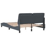 vidaXL Cadre de lit avec lumières LED gris foncé 140x190 cm velours