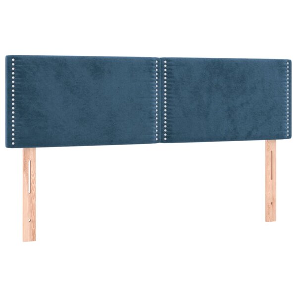 vidaXL Têtes de lit 2 Pièces Bleu foncé 72x5x78/88 cm Velours