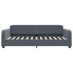 vidaXL Lit de jour avec gigogne sans matelas gris foncé 100x200 cm