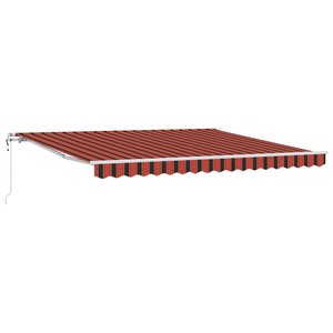 vidaXL Auvent Rétractable Rayé Orange et marron 400 × 300 cm tissu