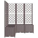 vidaXL Jardinière avec treillis Marron 120x120x136 cm PP