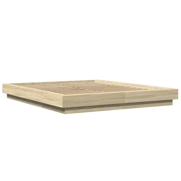 vidaXL Cadre de lit chêne sonoma 150x200 cm bois d'ingénierie
