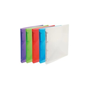 Classeur 4 Anneaux 15 Mm Polypropylène Crystal Colours - A4 - Couleurs Assorties - X 30 - Exacompta