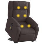 vidaXL Fauteuil inclinable de massage électrique Marron foncé Tissu