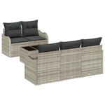 vidaXL Ensemble de canapé de jardin 6 Pièces Gris clair 55 x 55 x 37 cm
