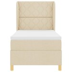 vidaXL Lit à ressorts avec matelas gris foncé 90x190 cm Crème