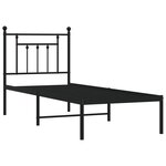 vidaXL Cadre de lit métal sans matelas avec tête de lit noir 75x190 cm