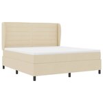 vidaXL Lit à ressorts avec matelas Crème 180 x 200 cm tissu
