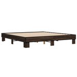 vidaXL Cadre de lit chêne marron 200x200 cm bois d'ingénierie et métal