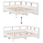 vidaXL Lit bibliothèque sans matelas blanc 140x190 cm bois pin massif