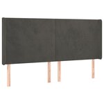 vidaXL Tête de lit avec oreilles Gris foncé 183x16x118/128 cm Velours