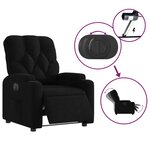 vidaXL Fauteuil inclinable électrique Noir Tissu