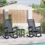 vidaXL Chaise Berçante de Jardin 2 Pièces Bleu marine 70 x 92 x 108 cm