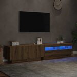 vidaXL Meuble TV avec lumières LED chêne artisanal bois d'ingénierie