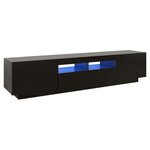 vidaXL Meuble TV avec lumières LED Noir 180x35x40 cm