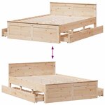 vidaXL Cadre de lit sans matelas avec tête de lit 140x190cm pin massif