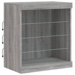 vidaXL Buffet avec lumières LED sonoma gris 142 5x37x67 cm