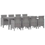 vidaXL Ensemble de salle à manger pour jardin 9 Pièces Blanc Rattan Polt