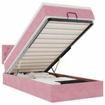 vidaXL Cadre de lit ottoman avec matelas rose 100x200 cm velours