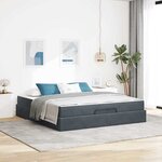 vidaXL Cadre de lit Gris foncé 180 x 200 cm Velours