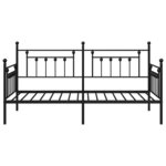 vidaXL Cadre de lit de jour avec tête de lit Noir 100 x 190 cm Acier