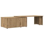 vidaXL Table basse chêne artisanal 150x50x35 cm bois d'ingénierie